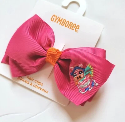 Gymboree Girls Color Happy Pink Zebra Bow Barrette NWT - Image 1 of 2