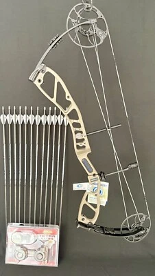 Elite Terrain Compound Bow 70LB Sienna Brown RH HHA Sight Altra Arrow Combo New - Image 1 of 4