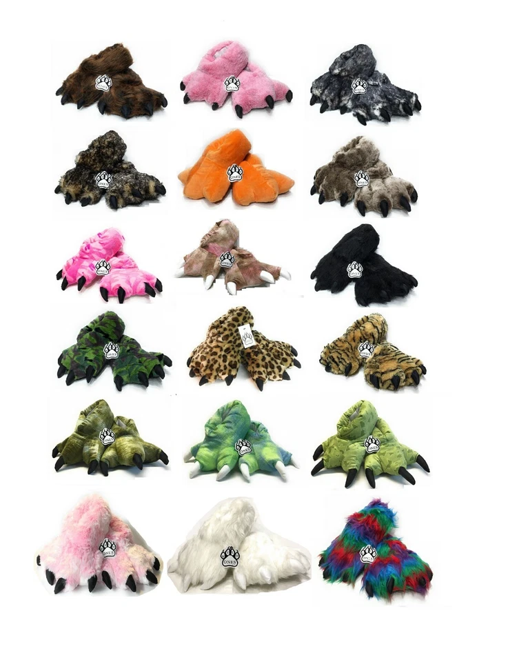Zapatillas con garra de animales peludos Wild Ones para niños pequeños, niños y adultos Foto 1 de 4