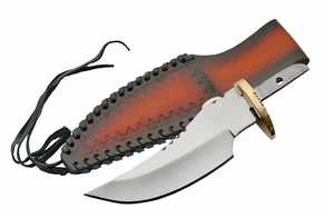 6" Blank Blade Knife With Sheath Brass Guard Stainless Steel - Picture 1 of 3