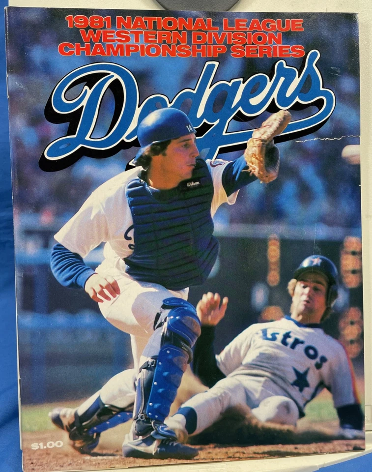 1981 LA Dodgers vs Houston Astros Playoff Game Program UNSCORED Nolan Ryan - Image 1 of 4