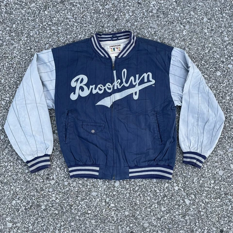 Vintage Mirage Brooklyn Dodgers Jacket Adults Medium Blue First String 1955 Zip Cover