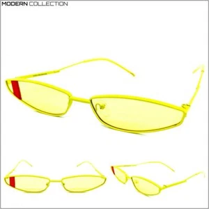 VIDRIOS DE SOL estilo retro moderno futurista contemporáneo marco amarillo delgado y lente - Imagen 1 de 8