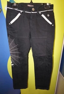Roberto Cavalli Black Pants with spider and spiderweb, Size 6 (122)  - Picture 1 of 7