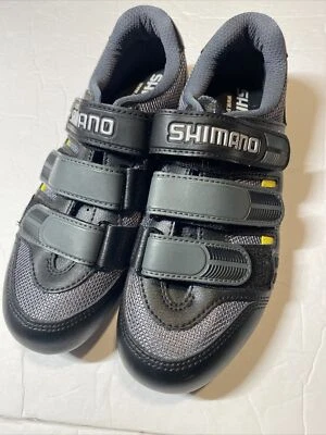 Sapatos de ciclismo de estrada Shimano SH-T092 masculino preto/cinza EUA tamanho 5 UE 38 - Imagem 1 de 4