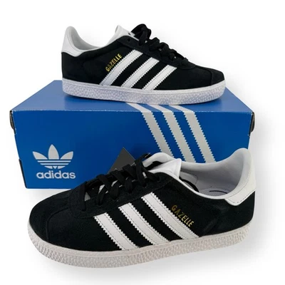 Adidas Gazelle Niño Niña Negro Blanco Gamuza Tenis Zapatos Juveniles Talla 1 Foto 1 de 4