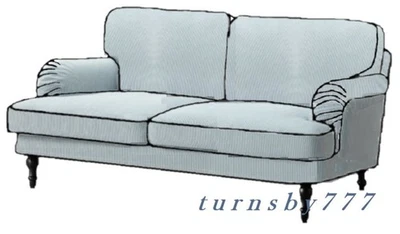 IKEA Stocksund Loveseat Slipcover Remvallen Blue & White 2 Seat Sofa  Cover NEW - Image 1 of 4