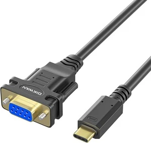 Adapter USB-C na szeregowy, kabel konwertera gniazda 6FT RS232 DB9, 6FT, czarny - Zdjęcie 1 z 9