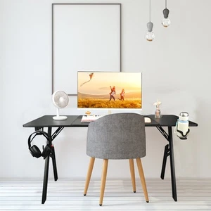 Bureau ordinateur gamer 1,4 m sans lumière avec grand tapis de souris 1,4 m ordinateur gamin - Photo 1/24