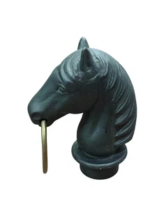 Vintage Cast Iron and Brass Horse Head Hitching Post - Picture 1 of 8
