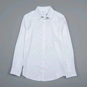 Perry Ellis Motion Shirt Mens M Bright White Long Sleeve Button Up Dress NWT - Picture 1 of 10