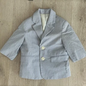 Blazer Talbots Niños Seersucker Talla 2 Azul Blanco Rayas Chaqueta Preppy Costero - Imagen 1 de 5