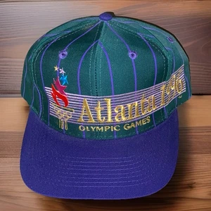 Vintage 1996 Atlanta Olympics The Game Pinstripe Embroidered Snapback Hat NWOT - Picture 1 of 2