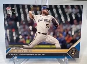 Tarjeta paralela azul Brandon Woodruff #853 Topps Now 2023 #d/49 - Imagen 1 de 2