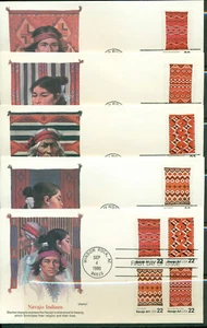 1986 FDC Set of 5 - Scott# 2235-38 - Navajo Art - Fleetwood Cachet UA - Picture 1 of 1