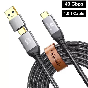 1.6 ft USB 4 Charging Cable 40Gbps 8K 60Hz PD 100W Thunderbolt 3/4 Compatible - Picture 1 of 8