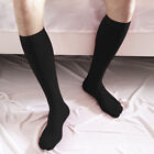 Bas en soie pour hommes ultra minces genou extensible hauts chaussettes longues à la mode