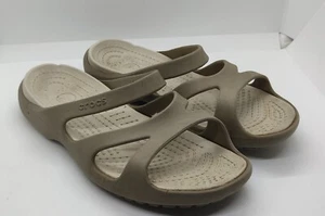CROCS Women’s Size 9W Meleen Open Toe Strappy Sandals Comfort Casual Beige - Picture 1 of 7