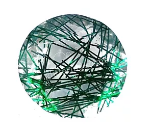 68.80 CT Top Quality Green Rutilated Quartz IGL Certified Round Cut Gemstone NA - Picture 1 of 7