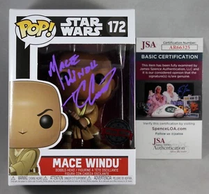 TC CARSON SIGNED MACE WINDU STAR WARS FUNKO POP FIGURE T.C. AUTOGRAPHED +JSA COA - Picture 1 of 2