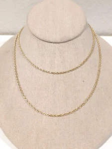 10.85g 14K Yellow Gold Solid 2.75 mm Rope Chain Diamond Cut Necklace 30"  - Picture 1 of 9