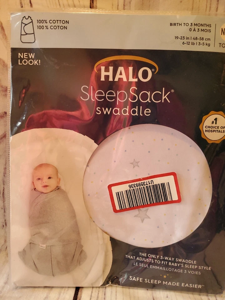HALO® Stardust SleepSack® Swaddle 100 % algodón recién nacido nuevo en caja nacimiento-3 meses  NUEVO EN PAQUETE Foto 1 de 3