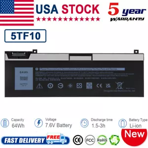 5TF10 Battery For Dell Precision 7540 7530 7730 7740 0RY3F9 05TF10 7M0T6 GHXKY - Picture 1 of 13