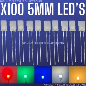 12 Volt Red Green Blue White 5mm LED GM Dash Switches Bulb Replacements 100ct pc - Picture 1 of 9