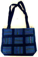 Blue Tote Bag Huipil Guatemala Fabric Cotton Shopping New Handmade Zipper #BB