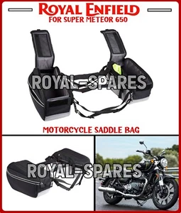 Royal Enfield "MOTORCYCLE SADDLE BAG" For Super Meteor 650 - Express Shipping - Picture 1 of 7