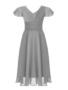 Kids Formal Flower Girl Dress Party Princess Wedding Pageant Chiffon Dresses - Picture 1 of 79