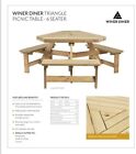 WINER DINER TRIANGLE PICNIC TABLE - 6 SEATER -Wood