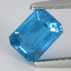 1,47 kt natürliche erstaunliche neonblaue Farbe Apatit Smaragdschliff Kollektion - Bild 1 von 5