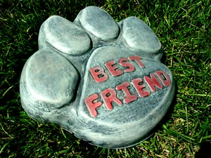 Dog paw print stepping stone mold 12" x 12" x 2" plaster concrete garden mould - Picture 1 of 7