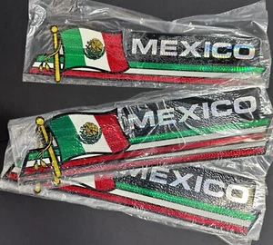 Vintage 1970’s Mexican Flag Bumper  Sticker Lot of 9  NEW! STL2 10.5" Long - Picture 1 of 3
