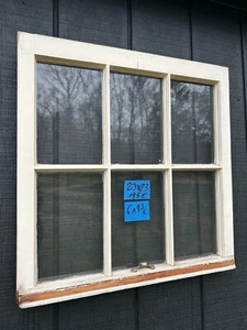 23 x 23 Vintage Window Sash old 6 Pane Frame 1955 Arts & Crafts - Picture 1 of 5