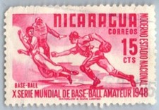 1949 NICARAGUA Stamp - Baseball, 15c SC#723 C76