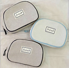 3x New Fresh Makeup Cosmetic Pouch Bag Toiletry Purse Clutch Mesh Beige Washable