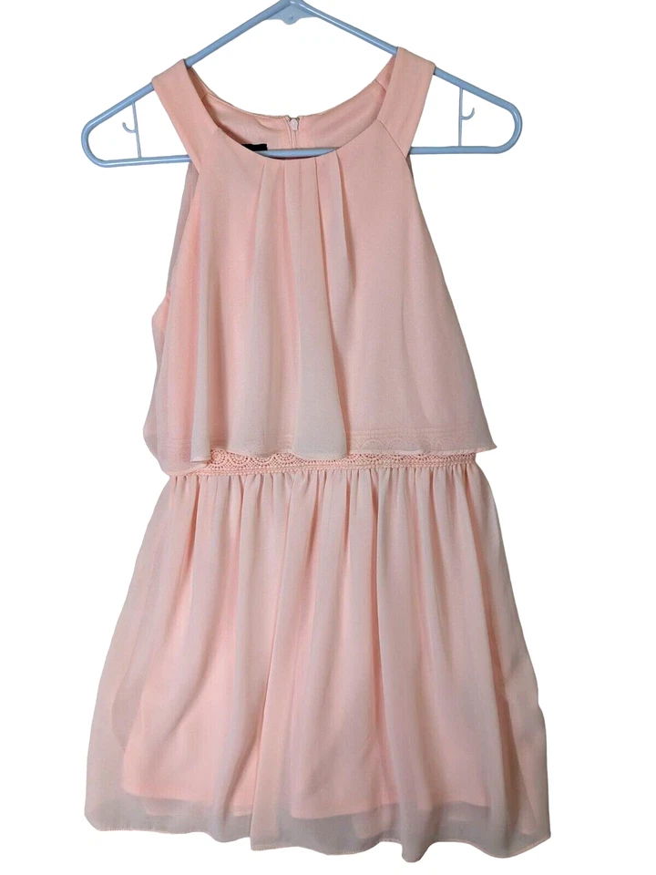 Amy Byer By&By 女孩 16 码吊带拉链连衣裙装饰装饰腰短款 — 第 1/4 张图片