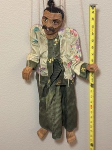 Antique Vintage Burmese Marionette Puppet Carved Wood with Moving Mouth 22” Tall - Picture 1 of 24