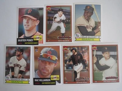 San Francisco Giants Set of 7 Topps Archive 2016 Baseball Card - Image 1 of 4