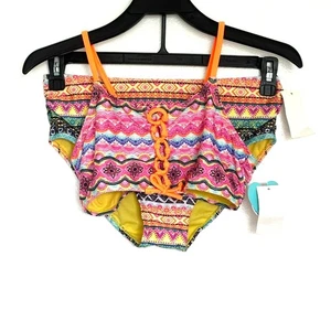NWT 2PC Breaking Waves Bikini Set Girls Size 16 Swimsuit UPF 50+ Sun Safe - Picture 1 of 10