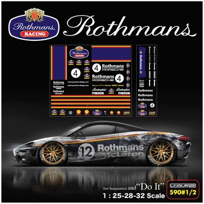 R othmans Racing Waterslide Decals 1-28-1-32 for Custom RC MODELS Dicast # 590 - Image 1 of 4
