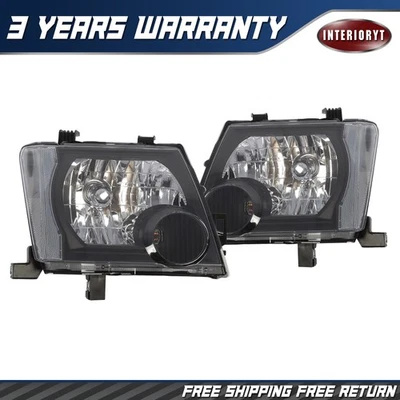 Juego de montaje de faros tipo halógeno negro para Nissan Xterra 2005-2015 Foto 1 de 4