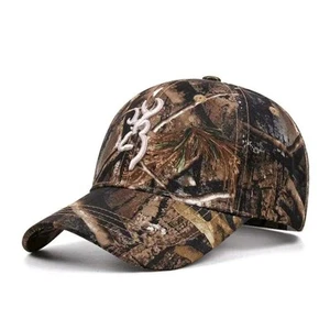 Brown/Khaki Autumn Woodland Camouflage Curved Bill Baseball Cap Embroidered 1 - Picture 1 of 1