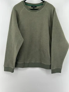 Vince Womens Cozy Faux Sherpa Pullover Sweater M Green - Picture 1 of 3