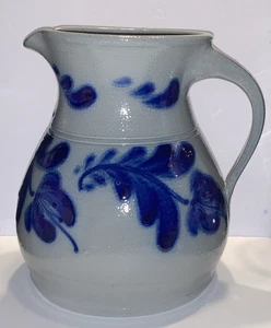 Jarra de gres esmaltado con sal de cerámica Eldreth con mango Lancaster PA 1993 - Imagen 1 de 21