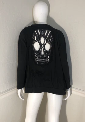 Cárdigan Mujer Junior Negro Crochet Calavera Halloween Gótico Y2K Talla XL Foto 1 de 4
