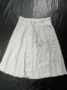 Eileen Fisher Womens XS Skirt Organic Linen Light GRay A-Line - Picture 1 of 9