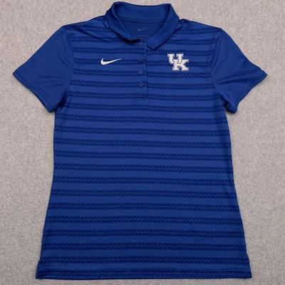 Camisa polo para mujer Nike University of Kentucky pequeña azul rendimiento geométrico Foto 1 de 4